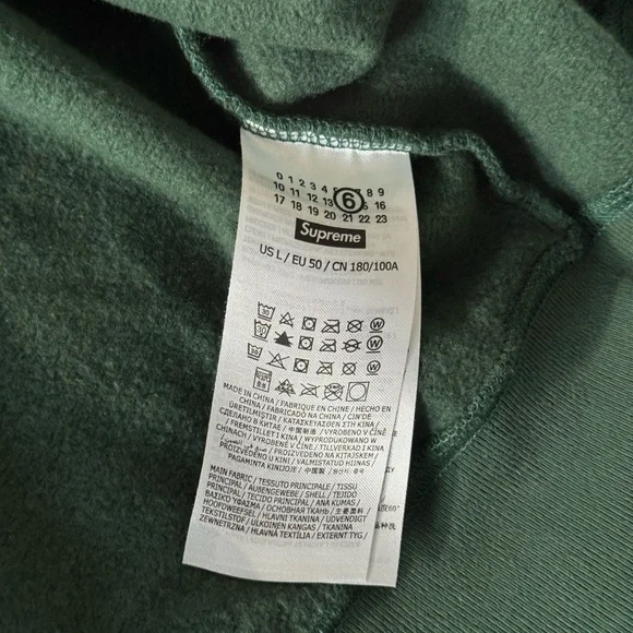 Supreme X Maison Margiela MM6 Zip Up Hoodie Skull Green - Picture 6 of 9
